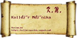 Kollár Mónika névjegykártya