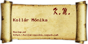 Kollár Mónika névjegykártya